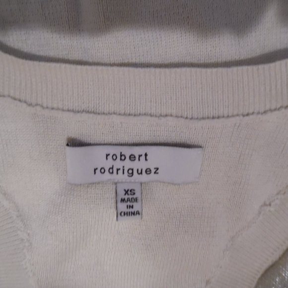 Robert Rodriguez Metallic Laminated Silver Ribbed Knit Coated Cocktail Tank Top - Picture 9 of 10